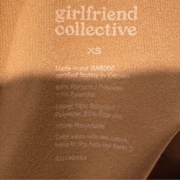 Girlfriend Collective Rib High-Rise Bike Short Toffee Women's Size XS - Picture 6 of 6